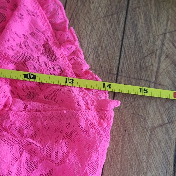Victoria Secret The Lacie Neon Pink Lace Chemise Slip Lingerie - Picture 10 of 10